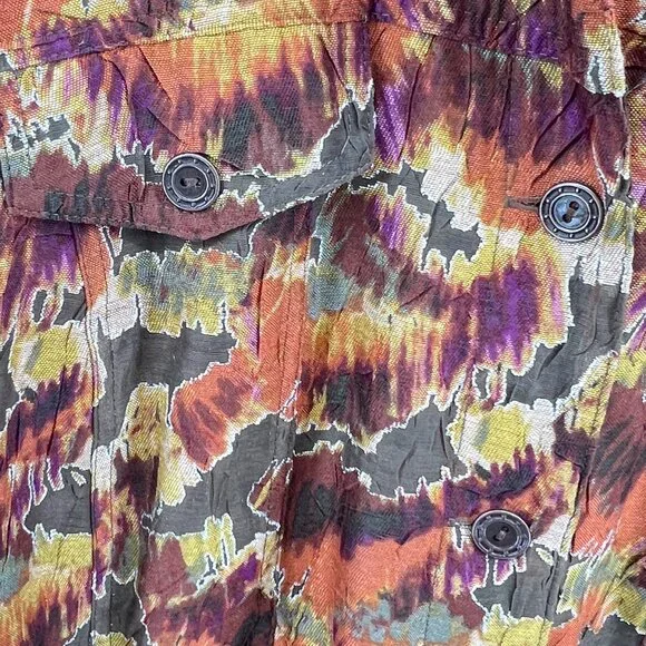 Ruby Rd Woman Plus Size 20W Abstract Print Button-Down Blouse - Picture 3 of 11